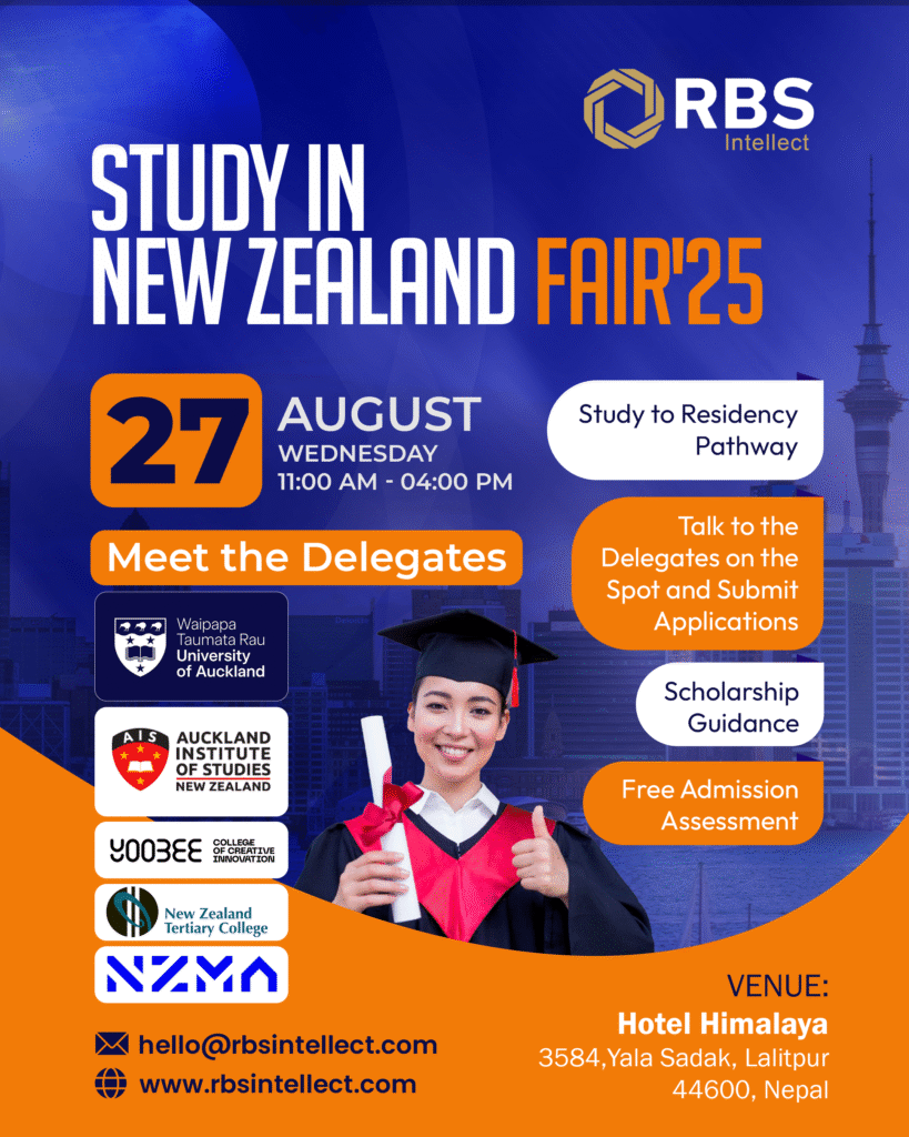 Study in New Zealand Fair – Nepal | 27 August 2025 | Meet Top Universities