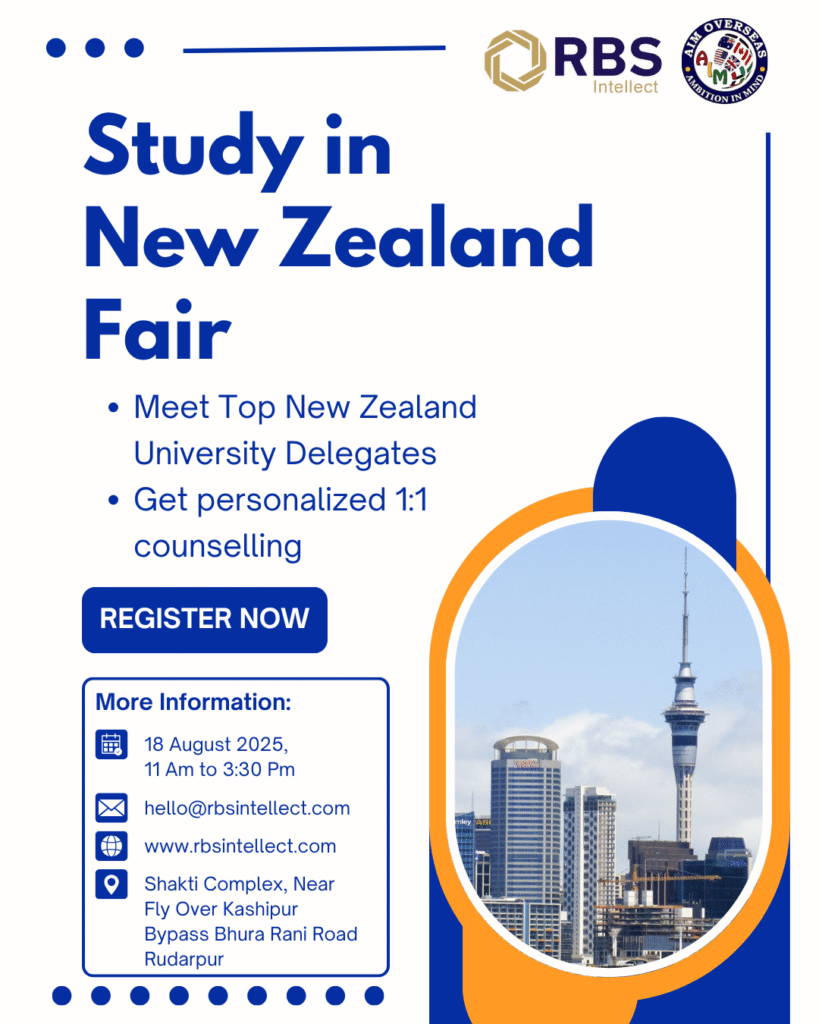 Study in New Zealand Fair – Rudrapur | 18 August 2025