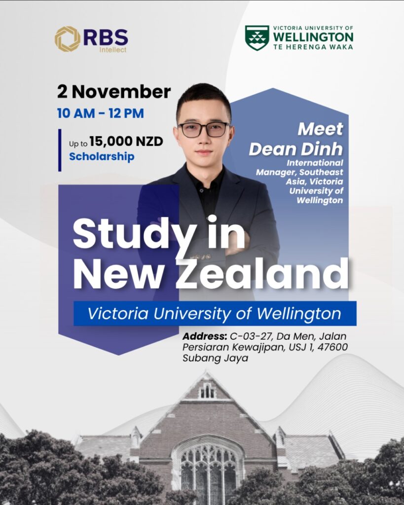 Study in New Zealand Event | VUW in Subang Jaya | 2 Nov