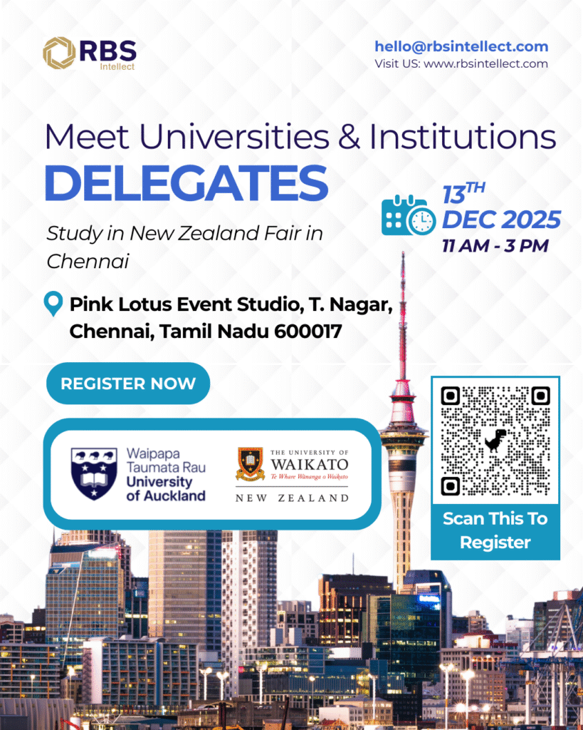 Study in New Zealand Event, Chennai | 13 Dec | RBS Intellect